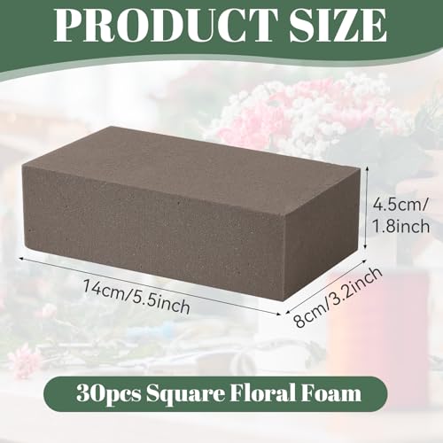 30 Pack Floral Foam Blocks for Fresh and Artificial Flowers – Grey Wet Foam for Flower Arrangements, Florist Foam for Centerpieces, Bouquets, Crafts, DIY Cutting (Grey) - color: Grey