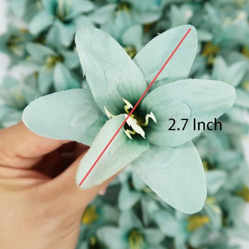 20 Pcs Artificial Lily Flower Head, Black Orchid | Fake Flowers Heads, Simulation Small Lily, DIY Handmade, Wedding Photography Party Home Decoration - color: Black Orchid