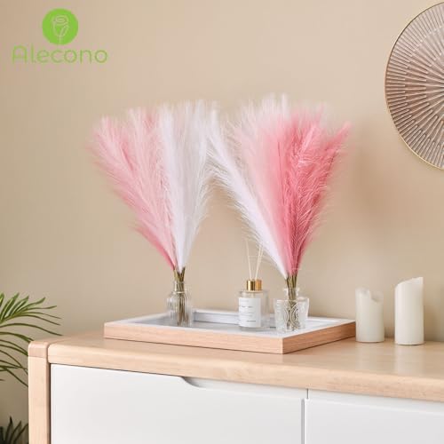 Alecono 𝟴𝟬𝙋𝙘𝙨 Pampas Grass 17in, Pink Decor for Home Decoration, Faux Pampas Grass Wall Decor for Wedding Centerpieces Party Decorations(Blush, Cream, Pink, No Vase) - color: A Blush/Cream/Pink, size: 80pcs
