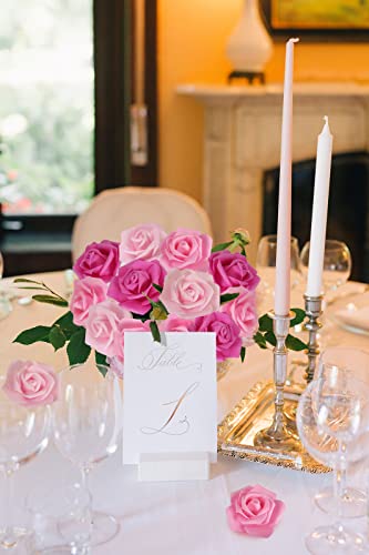 100pcs Pink Foam Roses Heads,3inch Blush Faux Flowers Artificial Rose Stemless Fake Flower Bulk for DIY Floral Crafts,Cake Decoration Wedding,Baby Shower Flower Centerpieces(Shades of Pink) - color: Shades of Pink