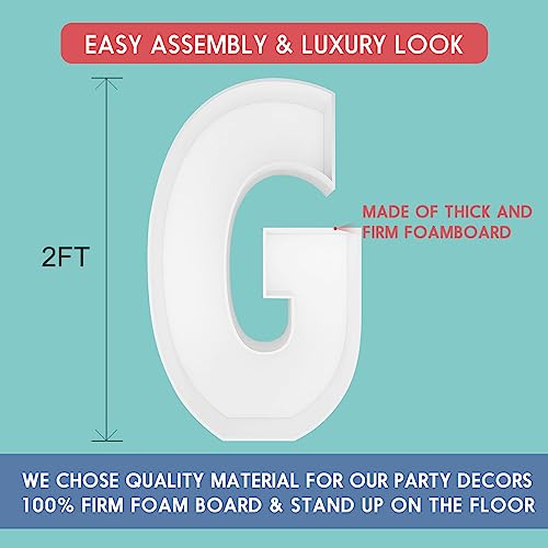 2FT Letter G Mosaic Balloon Frame Letter DIY Fillable Letters Kit for Birthday Party Wedding Backdrop Decor - color: Letter G, size: 2FT