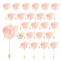 uxcell 24pcs Champagne Pink Rose Boutonnieres Flower Buttonholes Pocket Boutonnieres Pins for Wedding Ceremony Anniversary Prom Formal Dinner Party - color: Champagne Pink