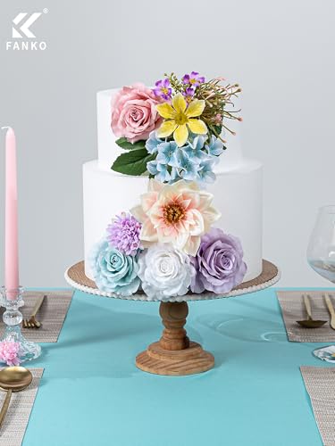 FANKO Artificial Flowers for DIY, Purple Blue Pink Yellow Faux Flowers Bouquet, Fake Rose Daisy Lily Hydrangea Silk Flowers for Vase, Home Decor, Garland, Wedding, Birthday, Party, Romantic Accents - color: Cream Pink Blue