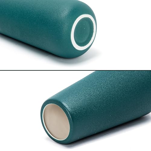 D'vine Dev 8 Inch Ceramic Flower Vase Textured Finishing, Minimalist Design for Kitchen, Bedroom, Living Room, Centerpieces, Office, Emerald Sandstone, VS-XH-C-1 - color: Emerald Sandstone, size: 8 Inch