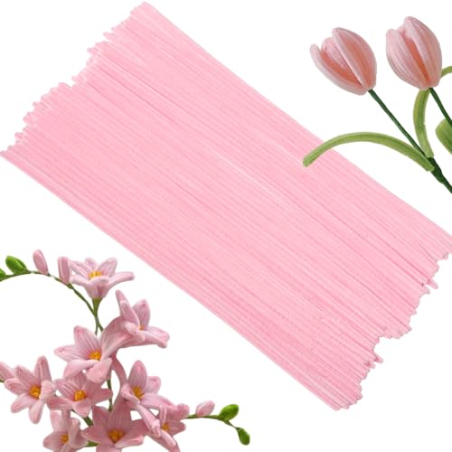 100 Pcs Solid Color Pipe Cleaners, 12 Inch 6mm Single Color Chenille Stems, Fuzzy Flexible Craft Pipe Cleaners, Bulk Art DIY Supplies , Flower Making, Holiday Decor & Handmade Projects(Nude Pink) - color: Nude Pink