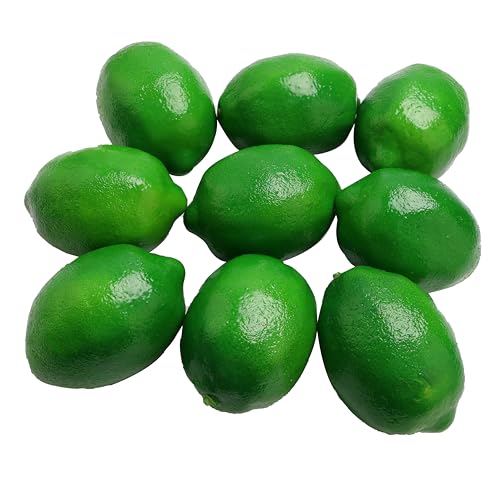 9PCS Green Simulation Fake Fruit - Realistic Lemon Decoration for Kitchen, Table, Thanksgiving & Christmas - color: 9pcs Green Lemon