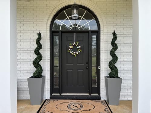 ALL SEASON GREEN 36" Topiary Trees Artificial Outdoor Boxwood Plants Set of 2 for Porch Decor - size: 3 ft