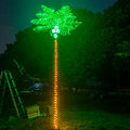 Fairyrain Artificial Palm Tree 9.5FT 305Led Outdoor Lighted Palm Trees | Metal Heavy Duty Palm Tree for Outside Patio Tropical Decorations Party Hawaiian Jungle Christmas Nativity Beach Garden Park - size: 9ft 6in