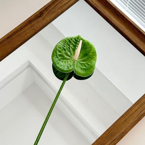 8 Pcs 23-5/8 inch Artificial Anthurium Flowers Real Touch Fake Flower for Table Centerpieces Arrangement and Bridal Wedding Festival Decor Flower Arrangement (Green) - color: Green
