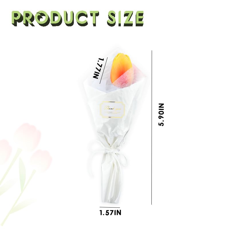 Thank You Gifts Faux Tulips Artificial Flowers Single Flower Bouquet Tulip Gift for Women Teacher Appreciation Gifts for Mom Sister Friends Spring Wedding Decor Fake Flowers Tulip Decorations 1Pcs - color: Sunset Red