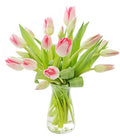 KaBloom PRIME NEXT DAY DELIVERY - Bouquet of 20 Pink Tulips with Vase .Gift for Birthday, Sympathy, Anniversary, Get Well, Thank You, Valentine, Mother’s Day Fresh Flowers - color: Pink, size: 20, style: With Vase
