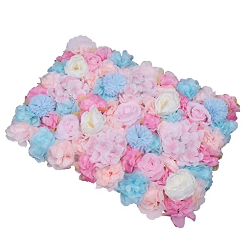 Gdrasuya10 6pcs Realistic Flower Wall Background Artificial Flowers Wall Backdrop Panel 3D Silk Rose Fake Flower Wall Panel Banquet Wedding Party Decor, Photography Background 60 x 40 cm - color: 6pcs, Orchid Pink