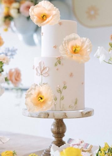 Poppy Silk Flowers,6PCS Fake Poppy Flowers 41.3in Long Stem Poppies Flowers for Tall Vase Wedding Party Home Decor(Champagne) - color: Champagne