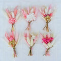 6 Pack Dried Flower Bouquets,Pink Boho Series Natural Dry Flowers Combination with Stem,Boho Artificial Bundles for Wedding Table Centerpieces,Birthday Cake Table Vase Decor,Shooting Props (Pink)