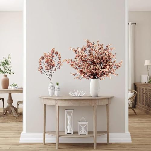 Sggvecsy 15 Pcs Babys Breath Artificial Flowers Gypsophila Bouquets Bulk Real Touch Fake Silk Flowers for Home DIY Floral Arrangement Table Centerpiece Fall Thanksgiving Autumn Decoration (Mixed) - color: Double Color, size: 15Pcs