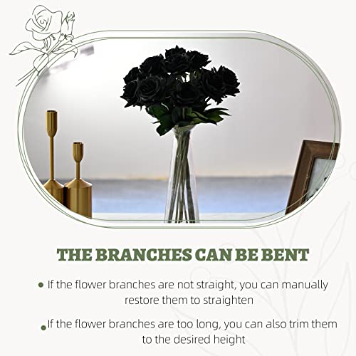 ZMZQ&flw Black Roses Artificial Flowers 12PCS, Real Touch Silk Flowers, Realistic Single Fake Flower with Individual Stems Leaves - color: Black 12pcs