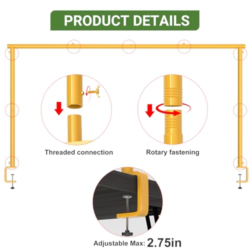 Adjustable Over The Table Arch Stand with Clamps - Heavy Duty Metal Balloon Table Rod for Wedding, Birthday, Halloween, Christmas Decorations -8FTx4FT Indoor & Outdoor Party Decor Frame - size: 8x4FT