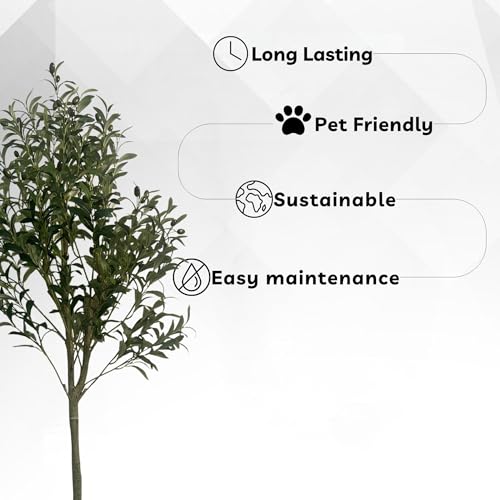 XBrand 5ft Artificial Olive Tree, Lifelike Mediterranean Style Indoor Plant - color: Olive Tree - 5ft