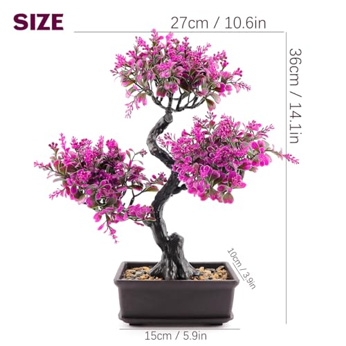 Artificial Bonsai Tree，Fake Plants Lifelike Plastic Bonsai Plant Simulation Green Plants for Home and Office Decor - color: Color 1