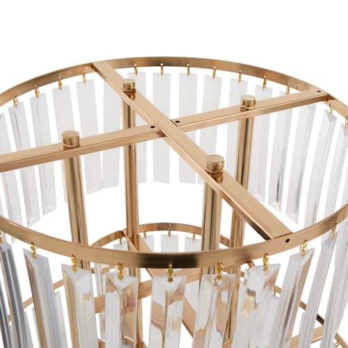 2Pcs 5 Tiers Wedding Centerpieces Vase, 43.3" Tall Wedding Centerpieces Crystal Flower Stand, 5-Tier Crystal Vase with 11.81" Square Base for Party Event Home Decoration (Gold) - color: Gold+square Base