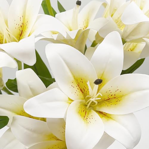 SNAIL GARDEN 11Heads Artificial Lily Flowers,Long Stem Faux Flowers with Buds,Tiger Lily Artificial Flowers for Home Hotel Flower Arrangement Party Decor