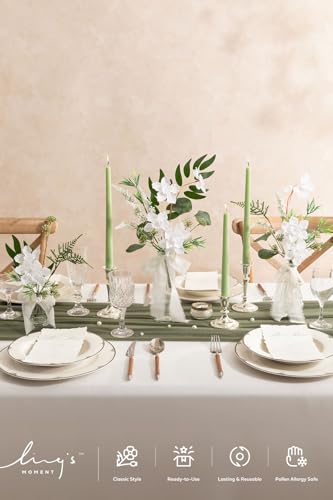 Ling's moment Artificial Greenery Stems Box Set, Faux Greenery Picks for DIY Bridal Bouquets Wedding Floral Arrangement Table Centerpieces, Green & Dark Green - color: Season Combo- Peak Summer