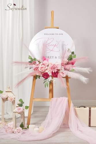Serwalin 2Pcs Artificial Flowers Hot Pink Fake Flowers for Home Decor Silk Flowers for DIY Flowers for Decorations Table Centerpieces Cake Flowers Wedding Flowers Spring Flowers - color: A Abby Hot Pink, size: 2 Boxes