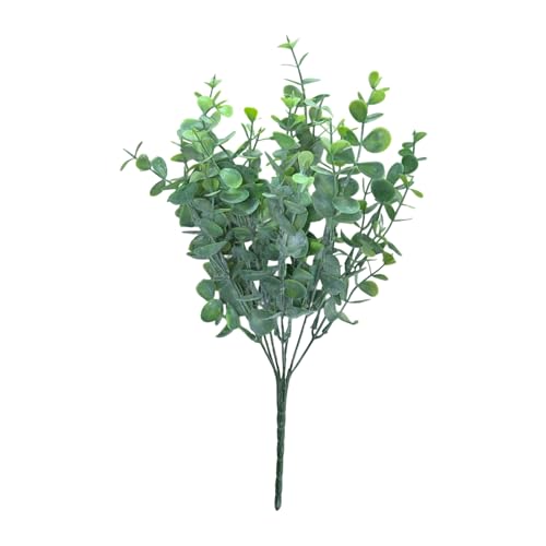8 Bundles Multi Colored Artificial Eucalyptus Leaves, Plastic Plants, Outdoor Plants, Indoor Decorative Artificial Plants, Porch Window Frames, Green Plant Decorations (8, Dust Green) - color: Dust Green