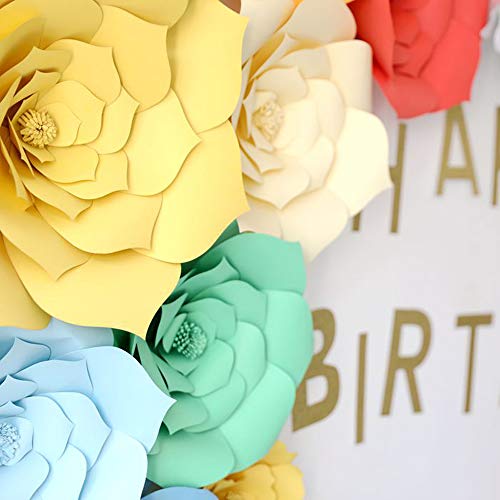 N/C 3pcs Party Paper Flower Wedding Flower Backdrop Decorations DIY Handcrafted Flower for Wedding Backdrop Nursery Wall Decoration (Flower-1, Yellow) - color: Yellow, size: Flower-1