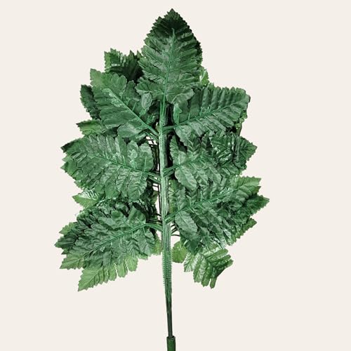 Bagged Set of 6 Silk Leather Fern Bundles - Each Bundle Contains 12 Individual Stems- Total of 72 Greenery Stems
