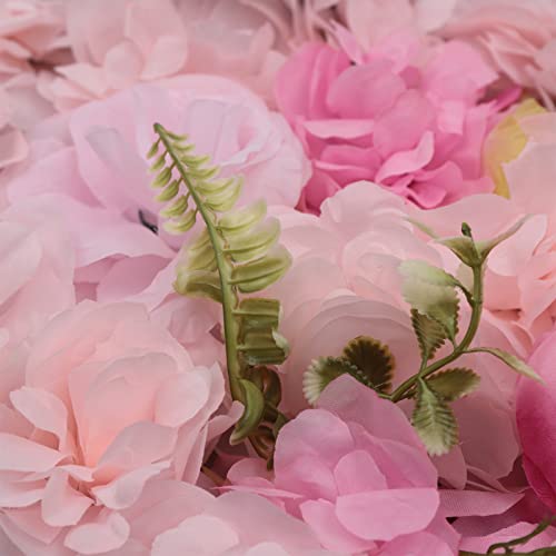 TemoGoda 12Pcs Flower Wall Panel Artificial Flower Wall Backdrop, 24" x 16" Silk Fabric Floral Wall Mat Pink Rose Wall Backdrop For Photo Background Party Wedding Decor - color: 12pcs B type Light pink