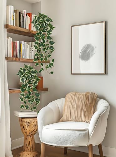 24" Artificial Hanging Plant Ivy Vine Green Plants Decorative Artificial Plants Fake Hanging Plants for Window Wall Decorations - color: Ivy, size: 42-inch