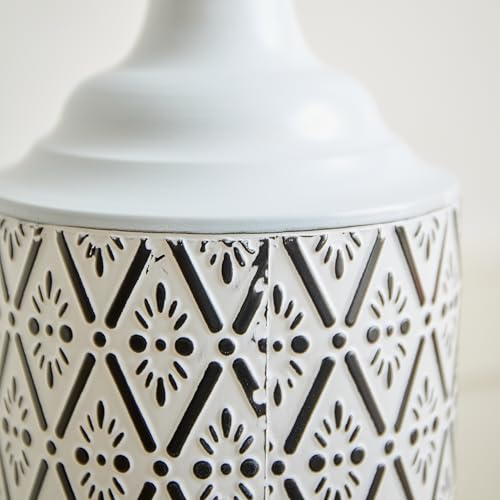 Metal Floor Vases Decorative, Set of 3 Flower Arrangement Stand, Tall White＆Black Metal Floor Vases for Living Room, Bedroom & Entryway, 33.85", 29.13", 24.8" H (White＆Black) - color: White＆black