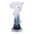 Hand Blown Blue Glass Vase, Unique Art Beautiful Ocean Glass Vase for Coastal Home Decor, Coffee Table, Living Room, Office Decor - 9.8" H (Medium) - size: Medium