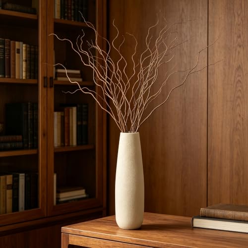 Hosley 16 in High Brown Metal Vase, Ideal for Dried Flowers Gift for Floral Arrangements Wedding Home Spa Votive Candle Gardens - color: Brown 1