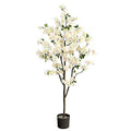 Nearly Natural 6ft. Cherry Blossom Artificial Tree - color: White