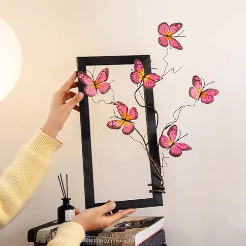 Artificial Butterfly Branche, Simulation Branch Stems with Fake Butterfly Floral Arrangement for Vase Filling Home Office Party Decoration (red) - color: Red