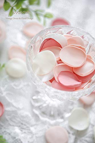 Floroom 300pcs Rose Petals Blush Pink Faux Silk Flower Petals for Wedding Flower Girl Basket Aisle Scatter Cake Dinner Table Centerpieces Party Confetti Bridal Shower Romantic Night Decoration - color: Coral Blush, size: 300pcs