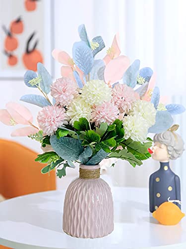 Artificial Flowers with Vase Flower Arrangements for Home Decoration - color: Pink
