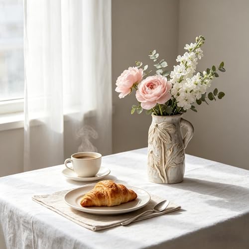 Small Ceramic Vase for Flowers,Handmade Modern Farmhouse Pitcher Vase for Home Decor,Smooth Glaze Decorative Table Vase for Living Room Shelf Bookshelf Entryway Decor,7.3 Inch - color: Creative Humanoid Vase