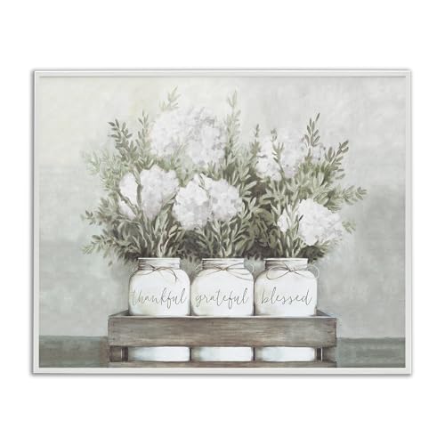 'Pristine Hydrangea Bouquet Sentiments'| Framed Giclee Art | Stupell Industries | White, 30 x 24 Inches, Easy to Hang and Sturdy, Made in USA, by Dogwood Portfolio - color: Coastal White (Textured), size: 30"L x 24"W