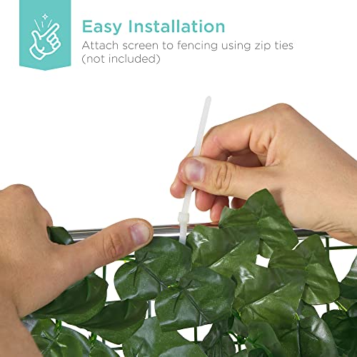 Best Choice Products Outdoor Garden 96x72-inch Artificial Faux Ivy Hedge Leaf and Vine Privacy Fence Wall Screen - Green - size: 96x72in