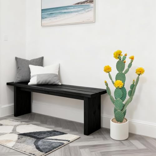 Artificial Cactus Plant, Tall UV Resistant Faux Cactus Plant, Realistic Texture Tall Fake Plant, Faux Desert Cacti Potted Plant with Planter for Indoor Outdoor Decoration - color: Yellow + Green