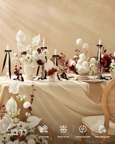 Ling's moment Artificial Greenery Stems Box Set, 35pcs with 7 Kinds of Faux Flowers Picks for DIY Bridal Bouquets Wedding Floral Arrangement Table Centerpieces, Moody Burgundy - color: Red-moody Burgundy