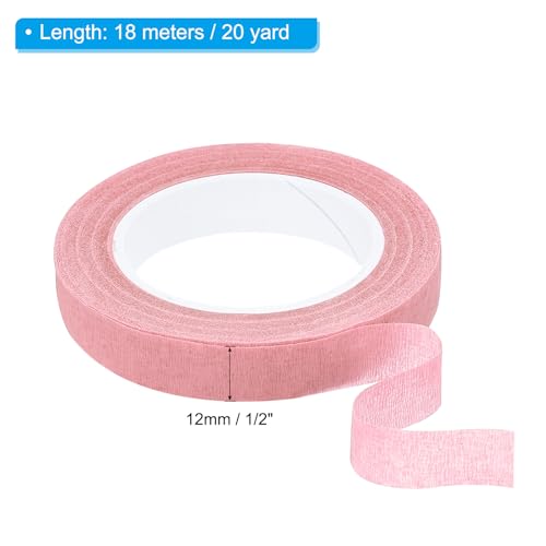 PATIKIL Floral Tape 1/2" x 30 Yard / 12mm x 30m, 2 Pack Flower Wrap Adhesive Tape for Bouquet Stem Wrapping, Pink - color: Pink