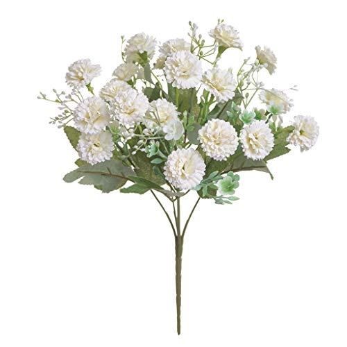5 Forks 20 Artificial Flower Small Lilac Bouquet Fake Flowers,White - color: White
