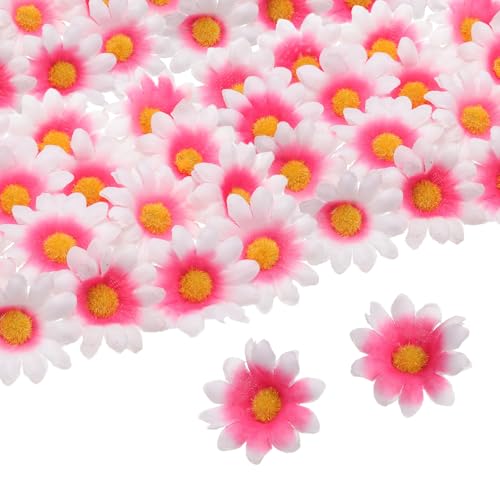 uxcell 100pcs Artificial Daisies Flower Heads,1.6" Silk Fake Daisies Heads Mini Daisies Artificial Flowers Bulk for DIY Wedding Bouquets Centerpieces Party Home Decorations, Pink/White - color: Pink/White