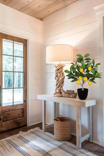 Artificial Potted Plants 19.7 inches Small Fake Lemon Tree Artificial Lemons Citrus Tree with Black Pot Faux Plants Indoor Lemon Decorations for Home,Office, Living Room Table, Desk - style: Plastic Pot