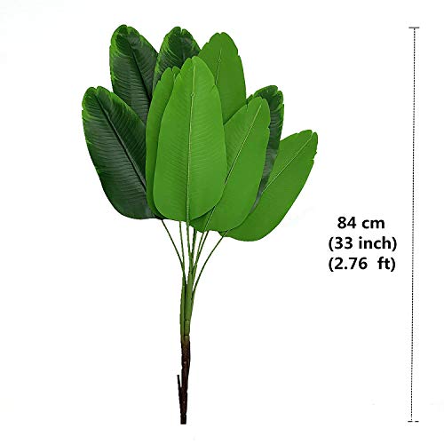 CATTREE 33 inch Tall Artificial Banana Tree, 9 Branches with Brown Leaves, UV Resistant Plastic, Ideal for Decorating Indoors or Outdoors