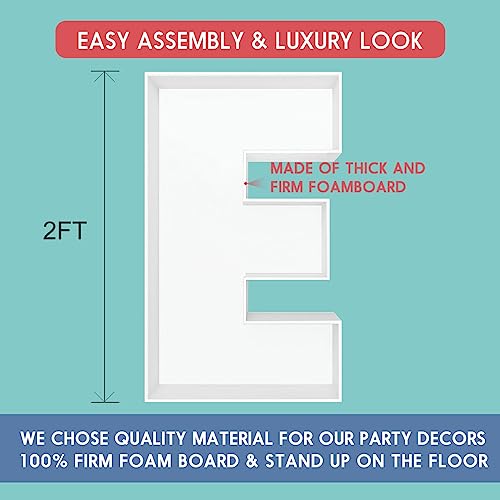 2FT Letter E Mosaic Balloon Frame Letter DIY Fillable Letters Kit for Birthday Party Wedding Backdrop Decor - color: Letter E, size: 2FT